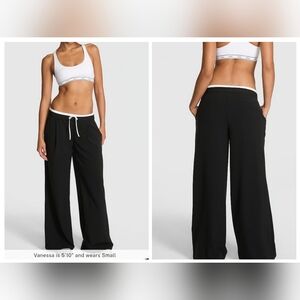 Victoria's Secret PINK On-the-Go Low-Rise Trouser Pants BLACK LARGE